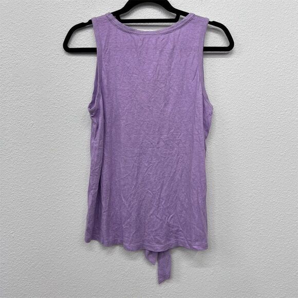 Democracy Womens Tank‎ Top Small Purple V-Neck Linen Blend Front Tie Knot - Picture 7 of 8
